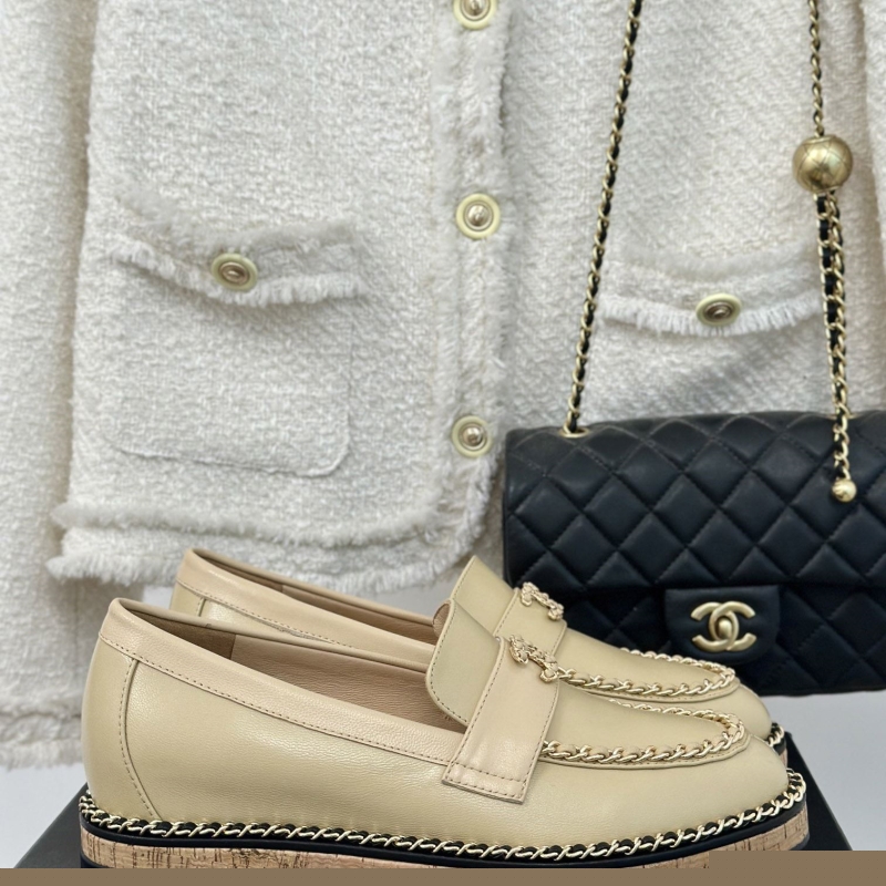 Ch*el leather shoes